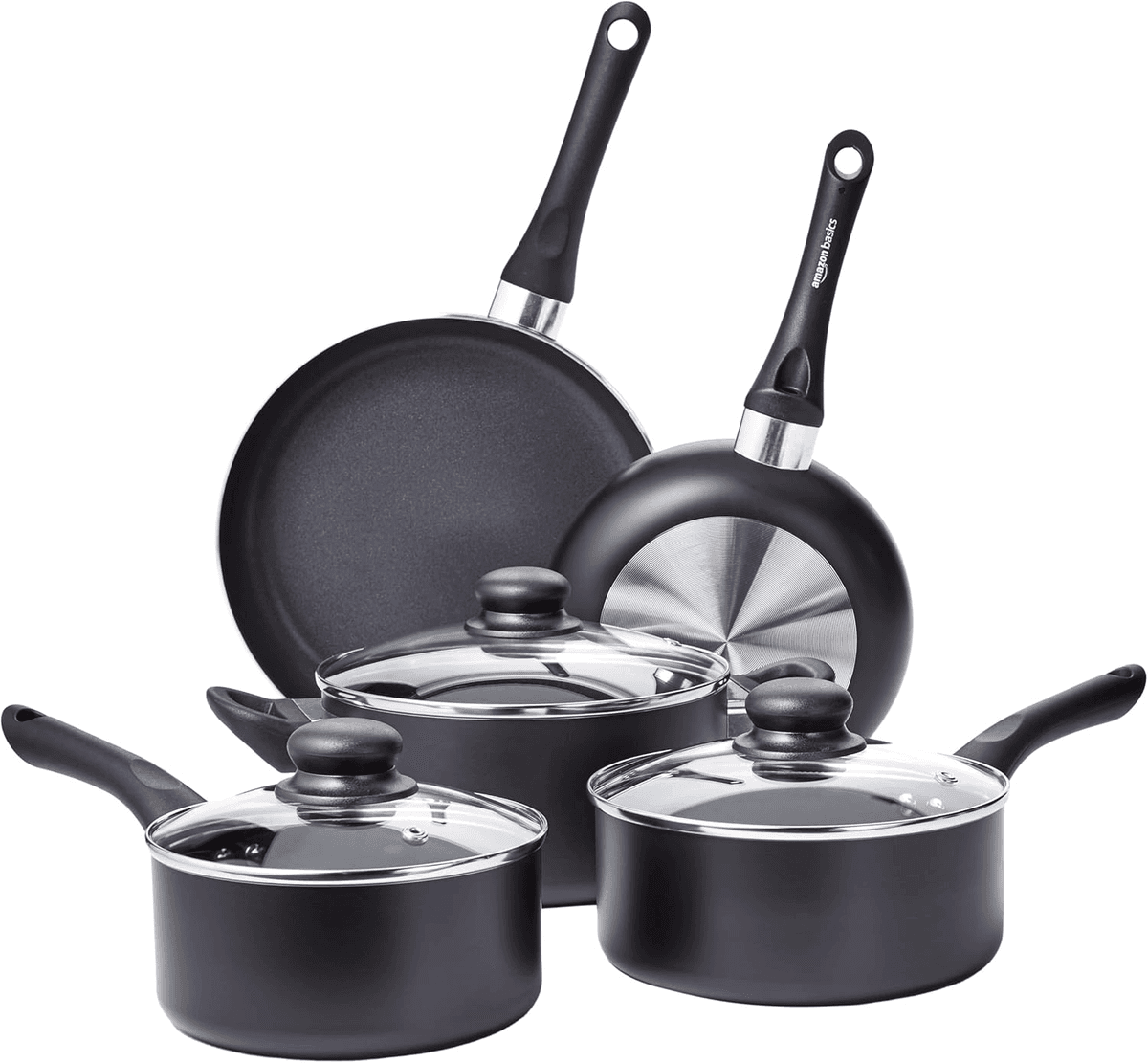 Amazon Basics Nonstick Cookware 8-Piece Set