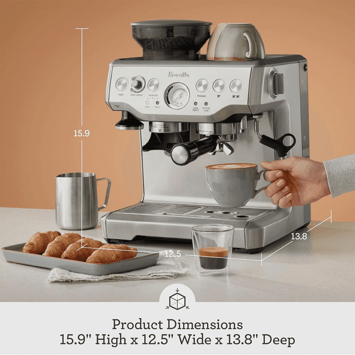 Breville Barista Express Espresso Machine - Brushed Stainless Steel image 3