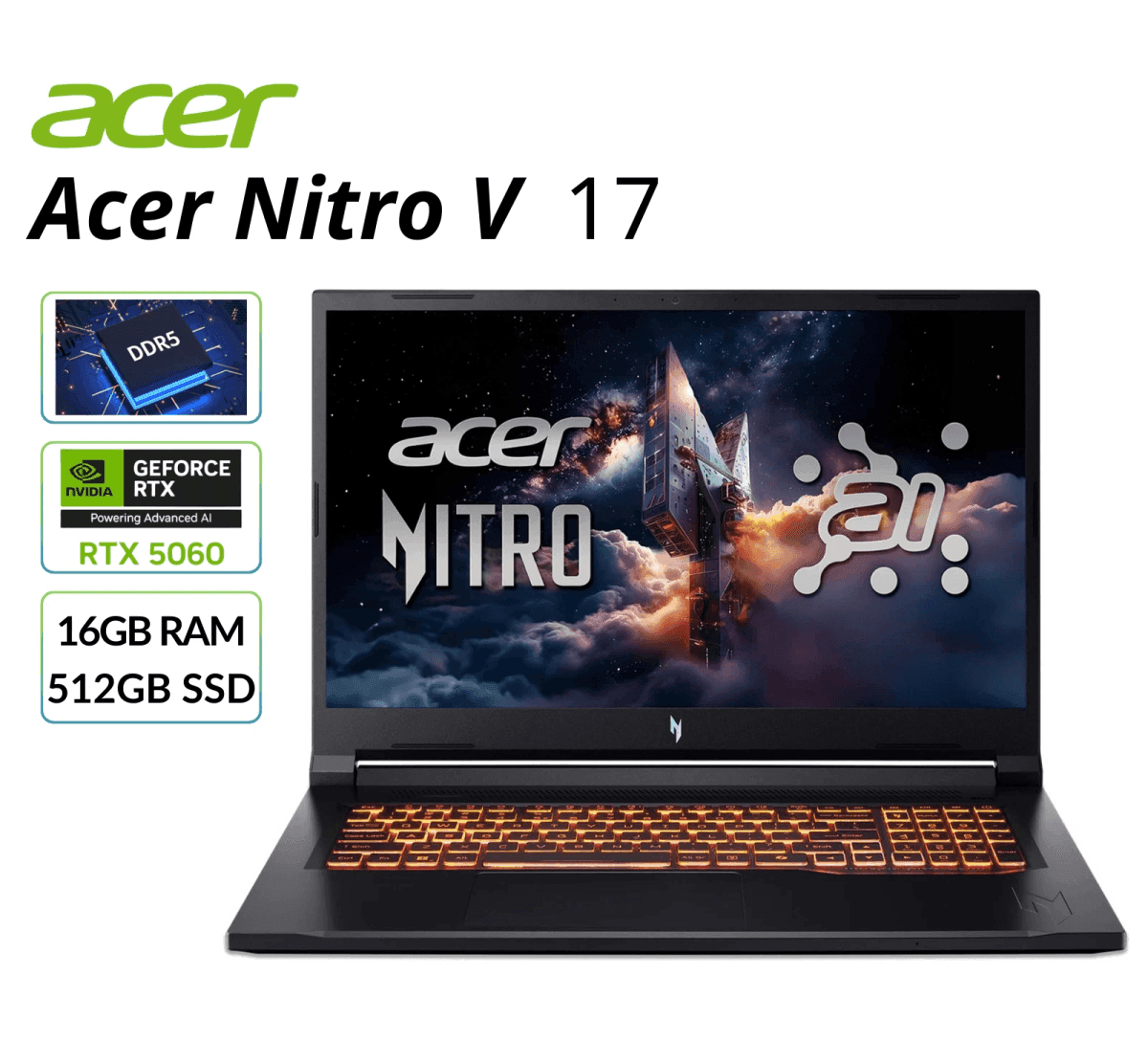 Acer Nitro V 17.3-inch RTX 5060 Gaming Laptop for $1,129.99
