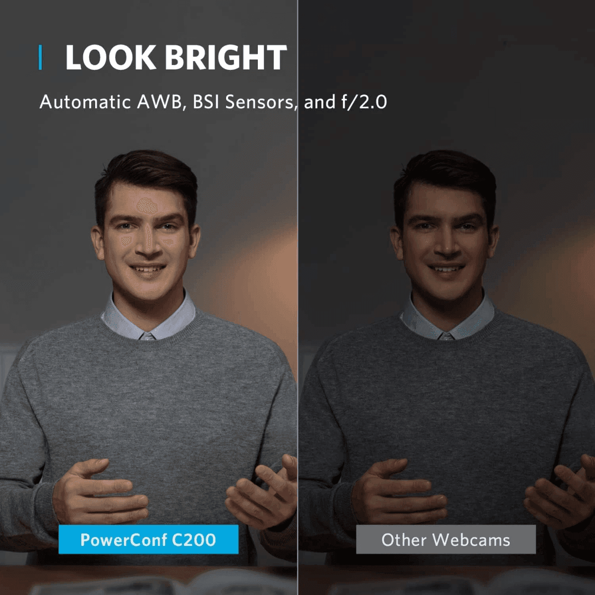 Anker PowerConf C200 2K Webcam with AI Noise-Canceling Mic - Certified Refurbished image 4