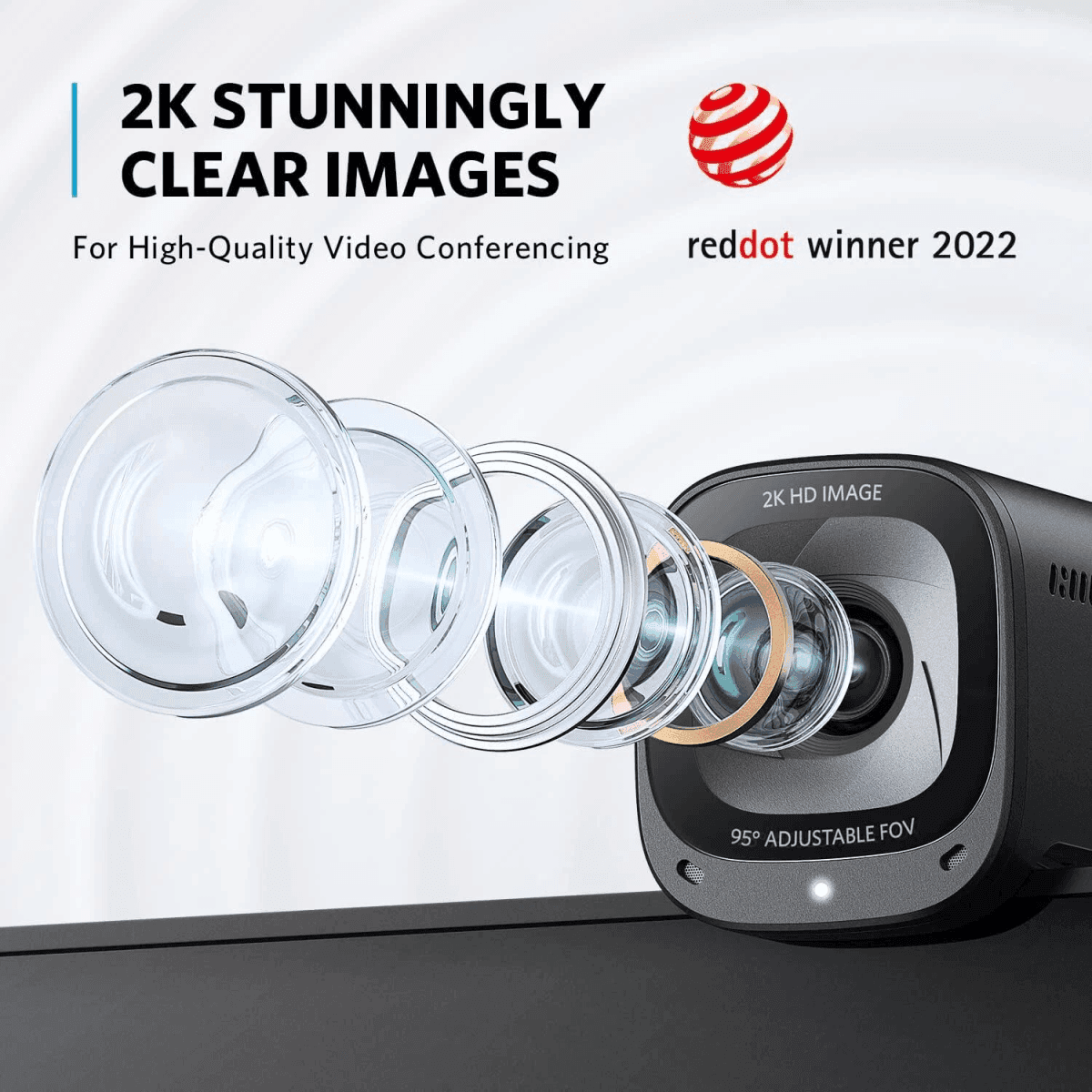Anker PowerConf C200 2K Webcam with AI Noise-Canceling Mic - Certified Refurbished image 3