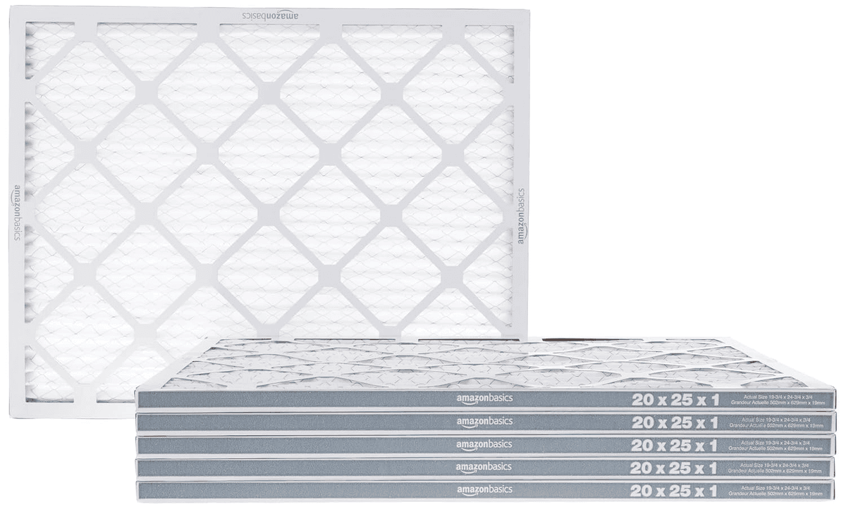Amazon Basics 20x25x1 MERV 8 Air Filters, 6-Pack