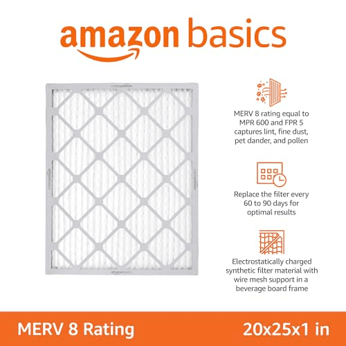 Amazon Basics 20x25x1 MERV 8 Air Filters, 6-Pack image 2