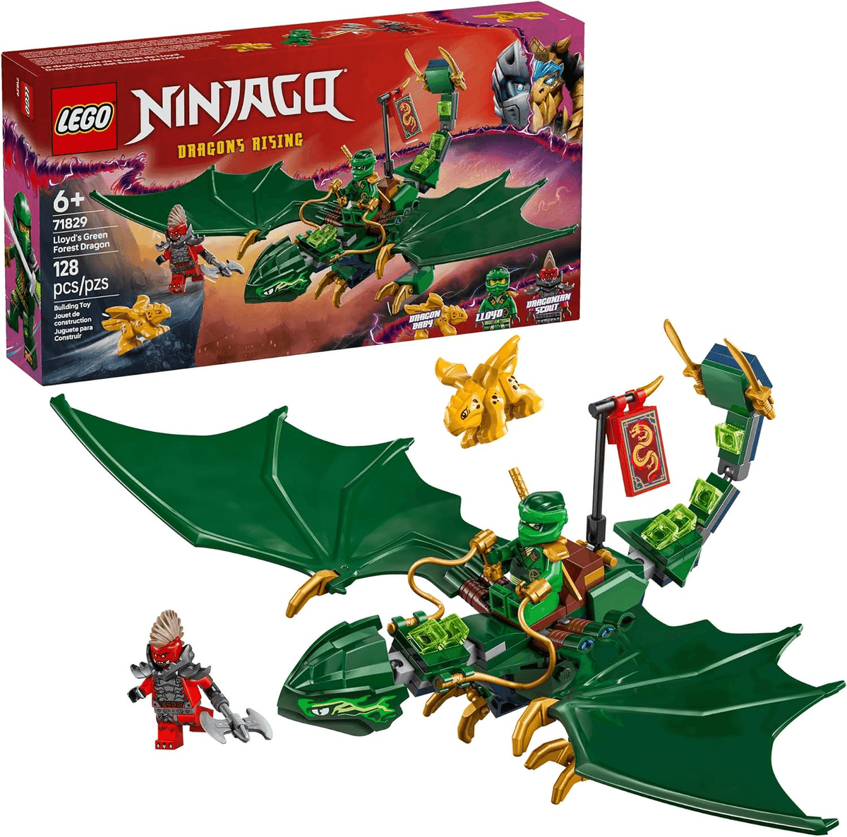LEGO NINJAGO Lloyd's Green Forest Dragon Building Set 71829
