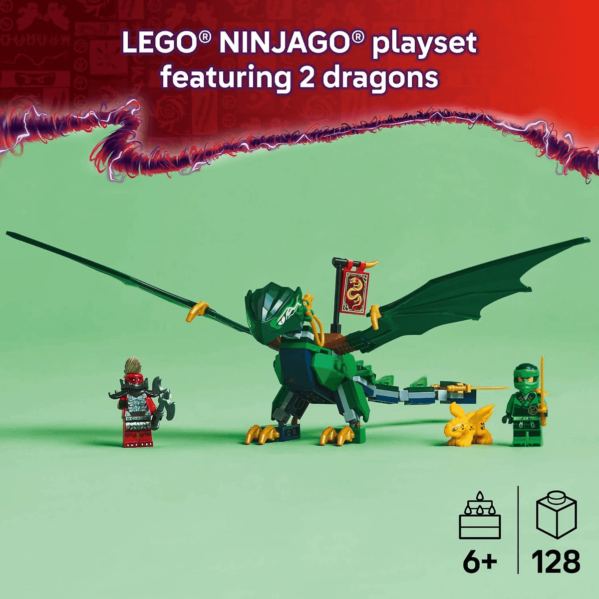 LEGO NINJAGO Lloyd's Green Forest Dragon Building Set 71829 image 2