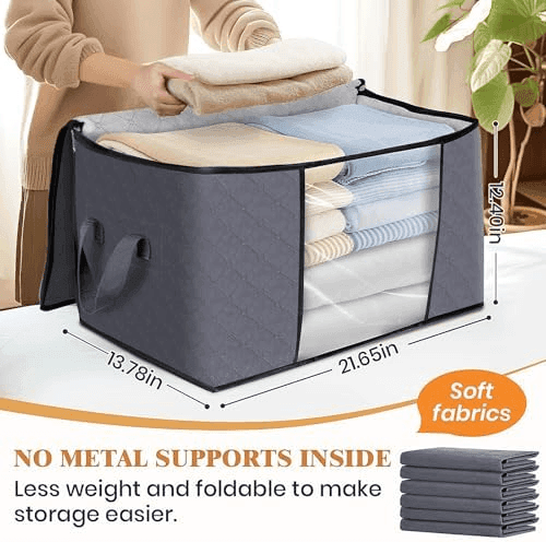 Fab totes 6-Pack Storage Bags for Clothes - Grey image 2