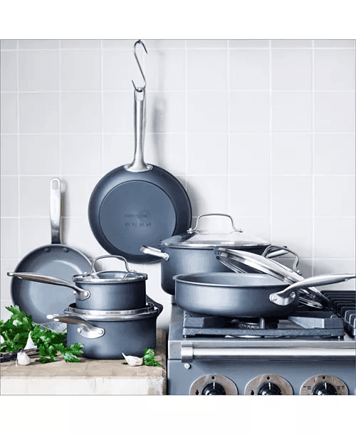 GreenPan Chatham 10-Piece Ceramic Nonstick Cookware Set - Gray image 2