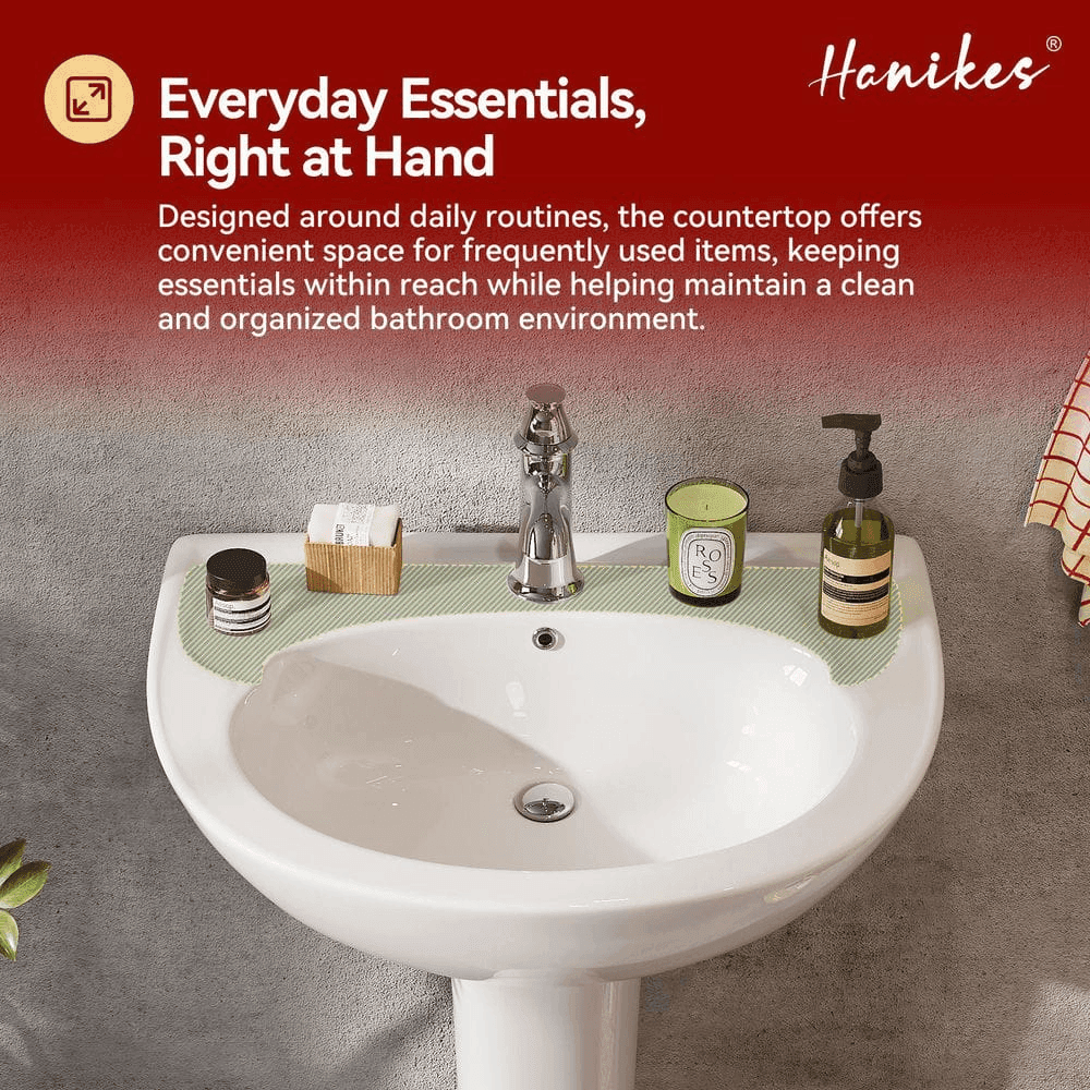 Hanikes 20-Inch White Vitreous China Pedestal Sink image 3