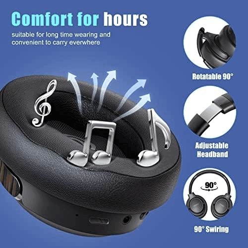 BERIBES 65-Hour Bluetooth Over-Ear Headphones in Black image 4
