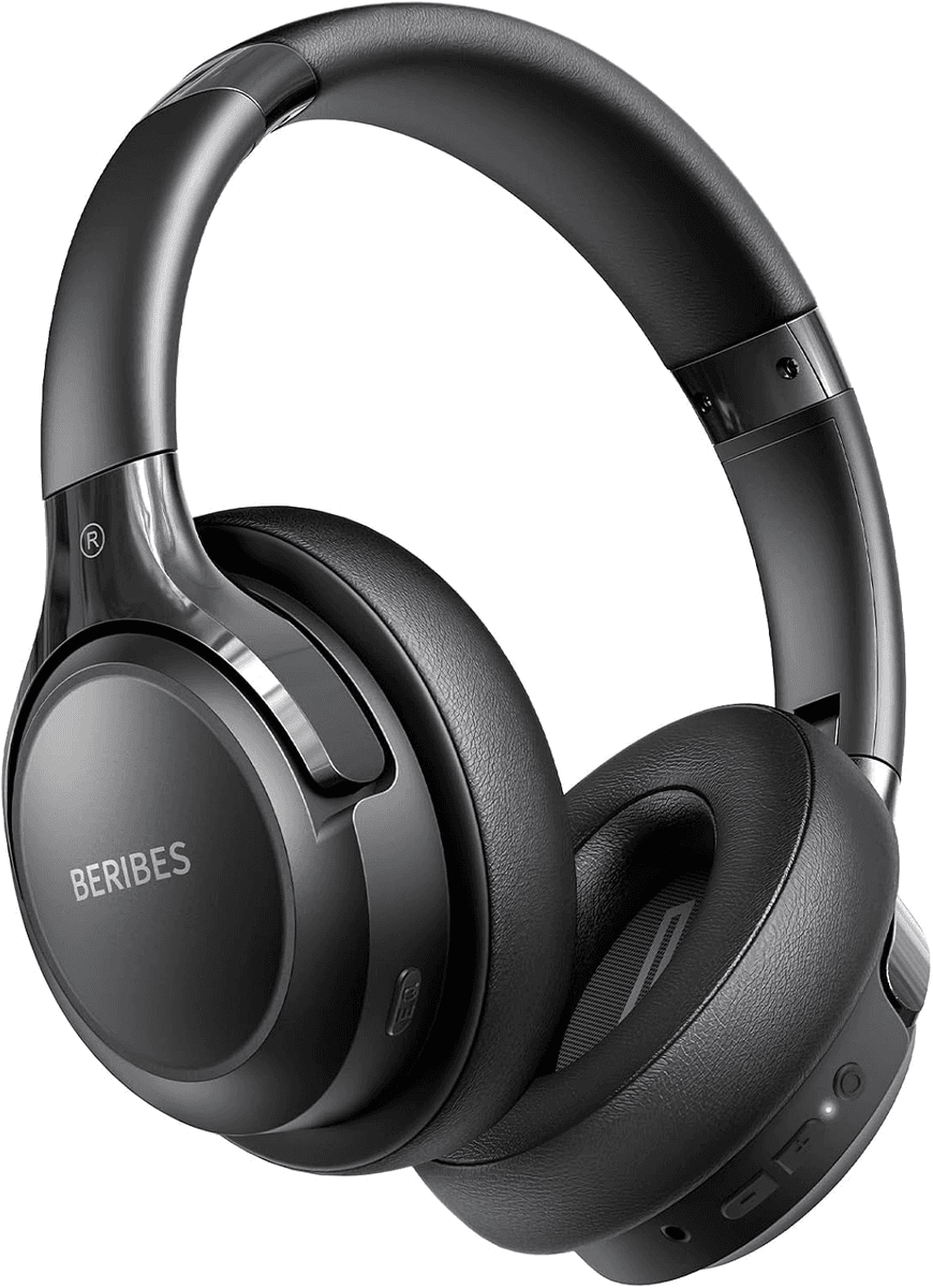 BERIBES 65-Hour Bluetooth Over-Ear Headphones in Black