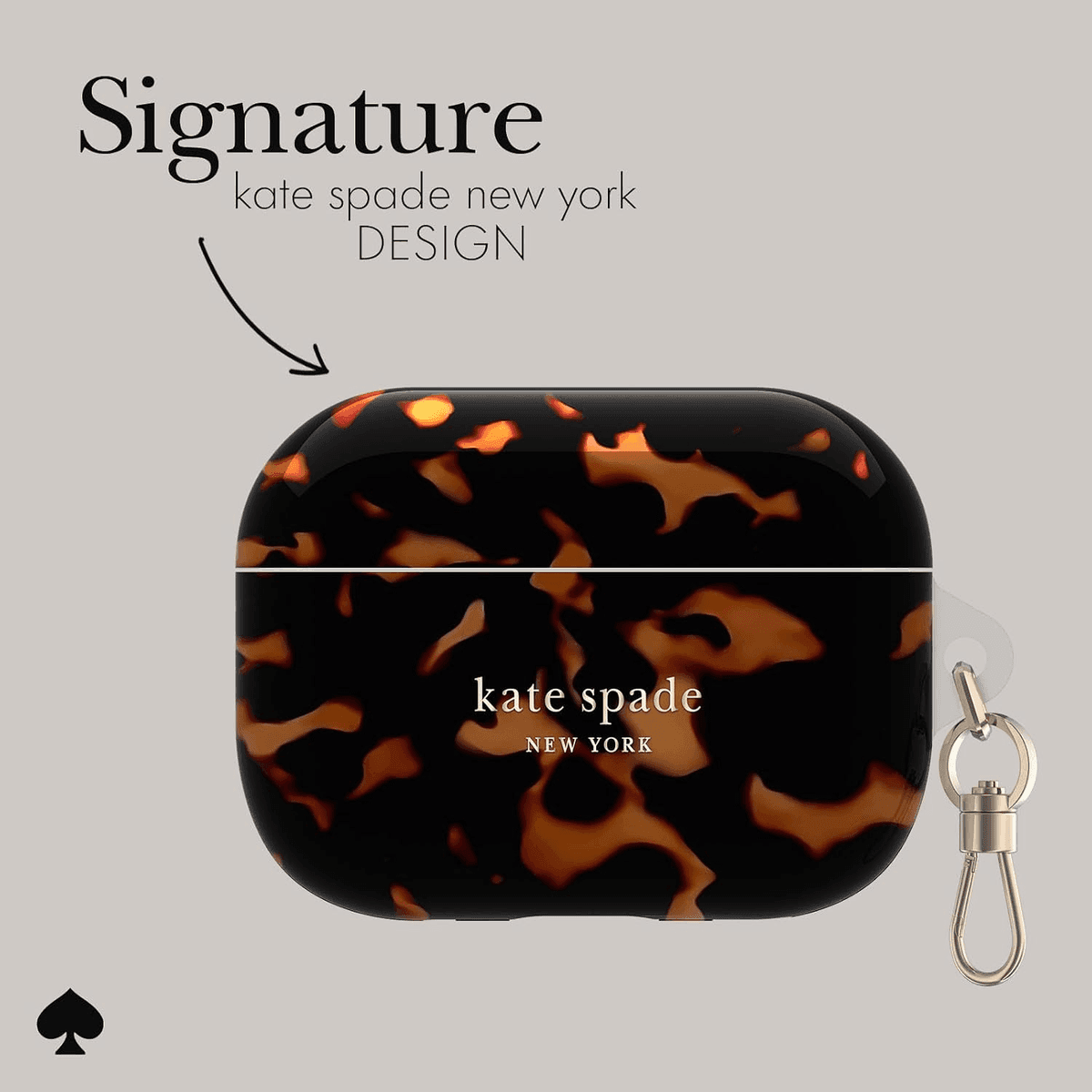 [Prime] kate spade AirPods Pro Case with Keychain - Tortoiseshell image 3