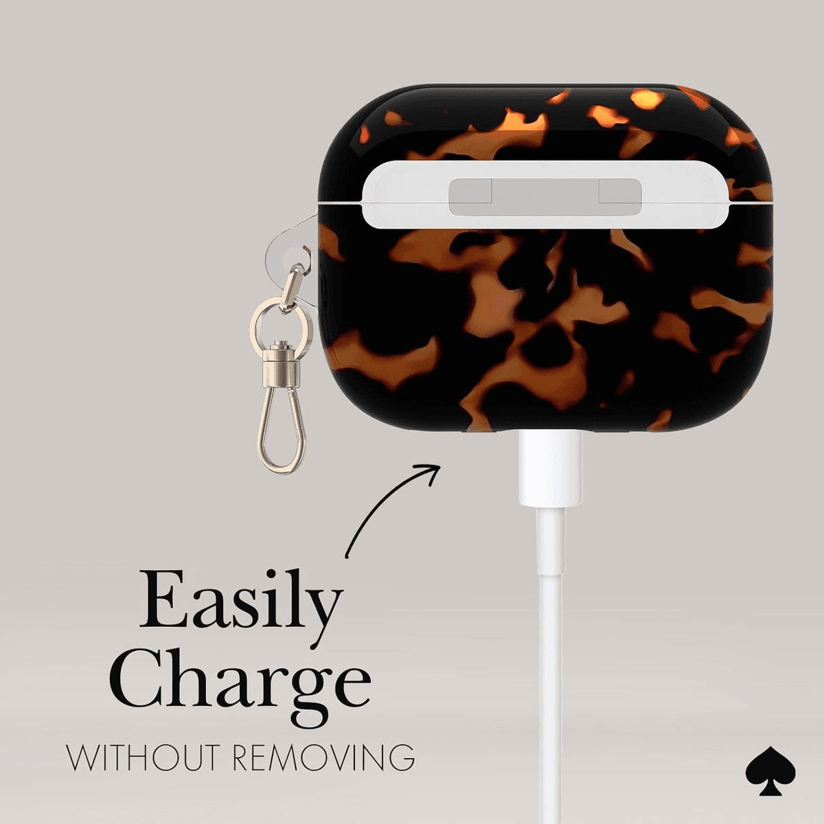 [Prime] kate spade AirPods Pro Case with Keychain - Tortoiseshell image 4