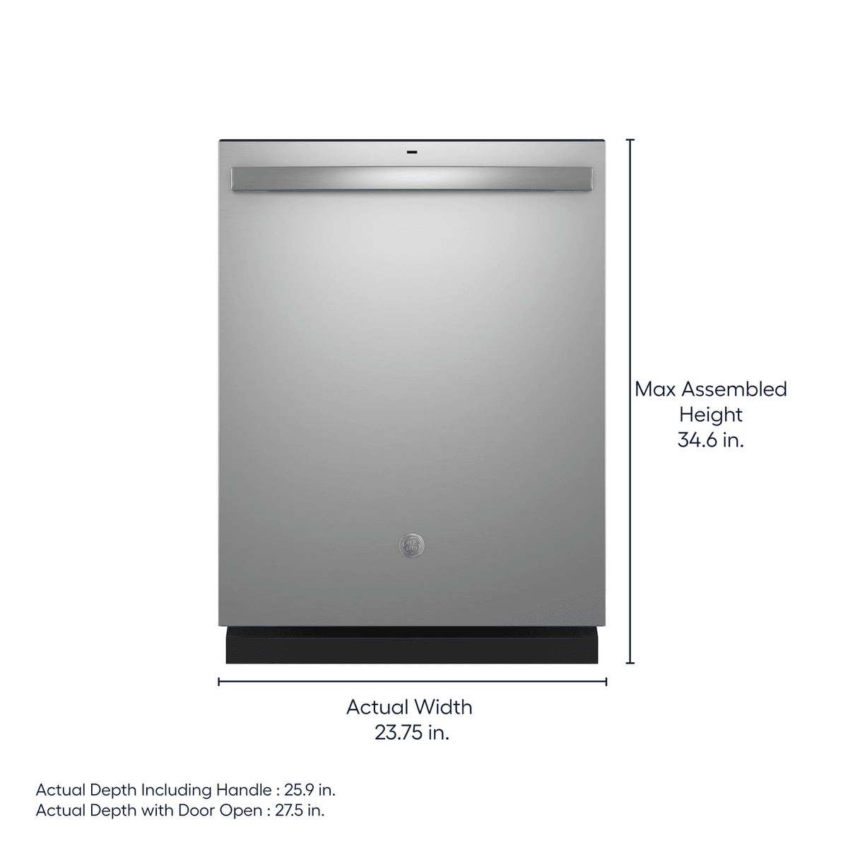 GE 24-Inch Top Control Dishwasher with Third Rack - Stainless Steel image 3