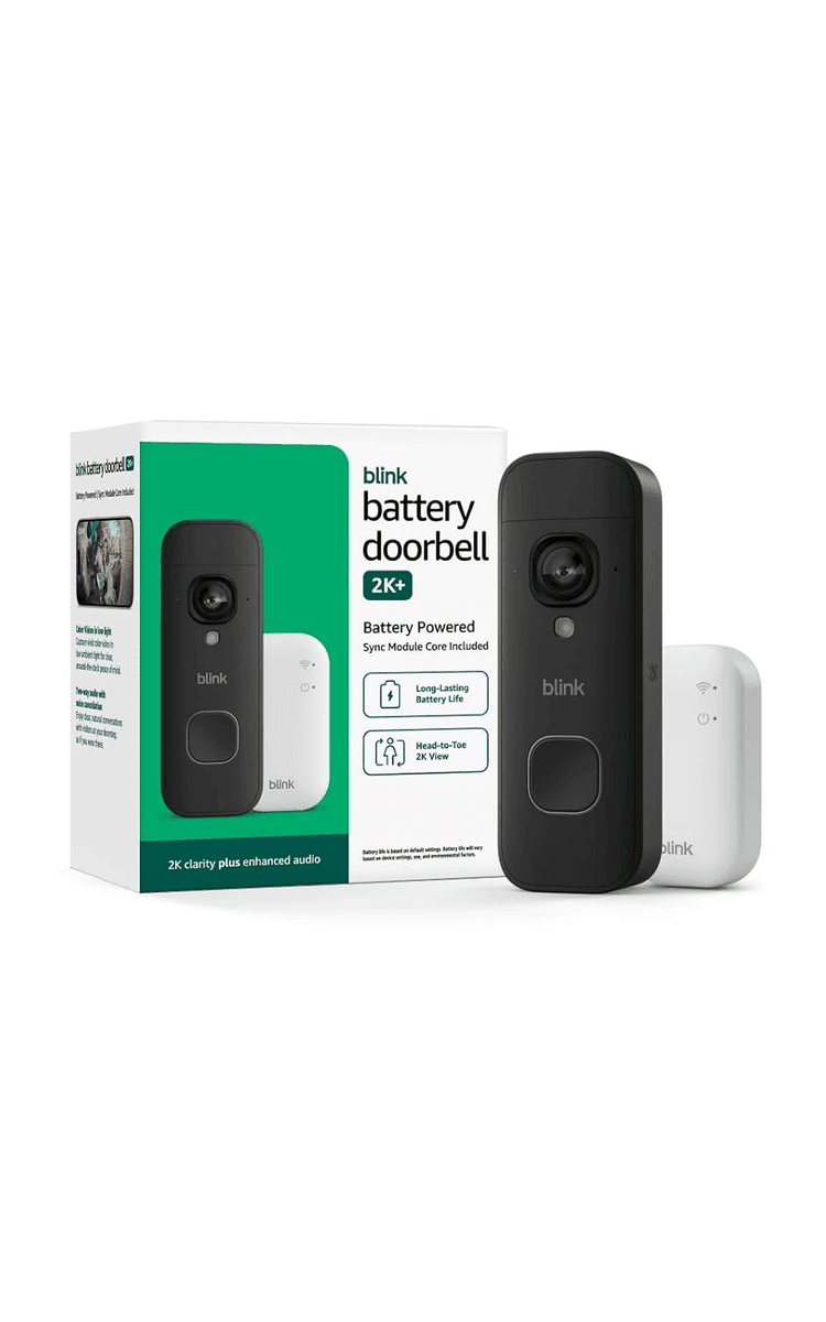 Blink Battery Doorbell 2K+ System with Sync Module Core - Black image 2