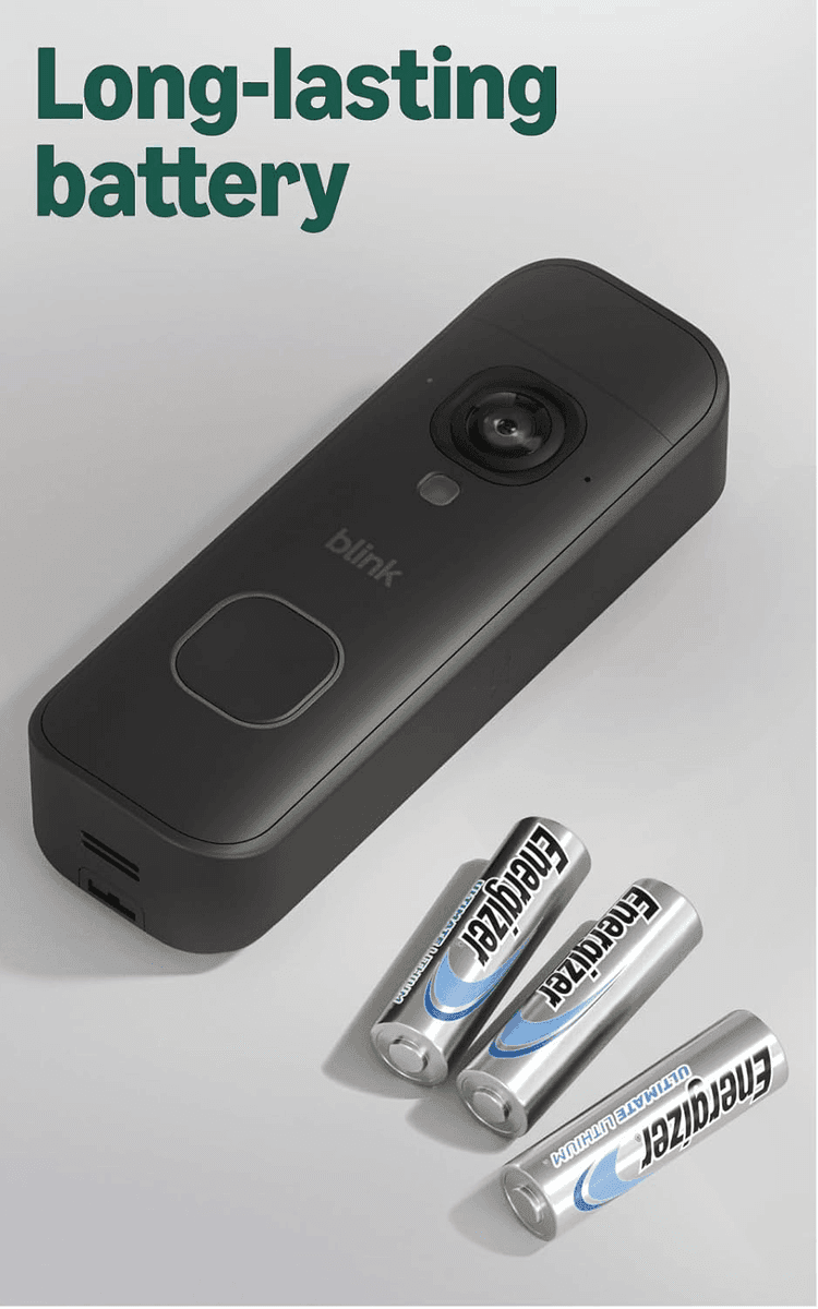 Blink Battery Doorbell 2K+ System with Sync Module Core - Black image 5
