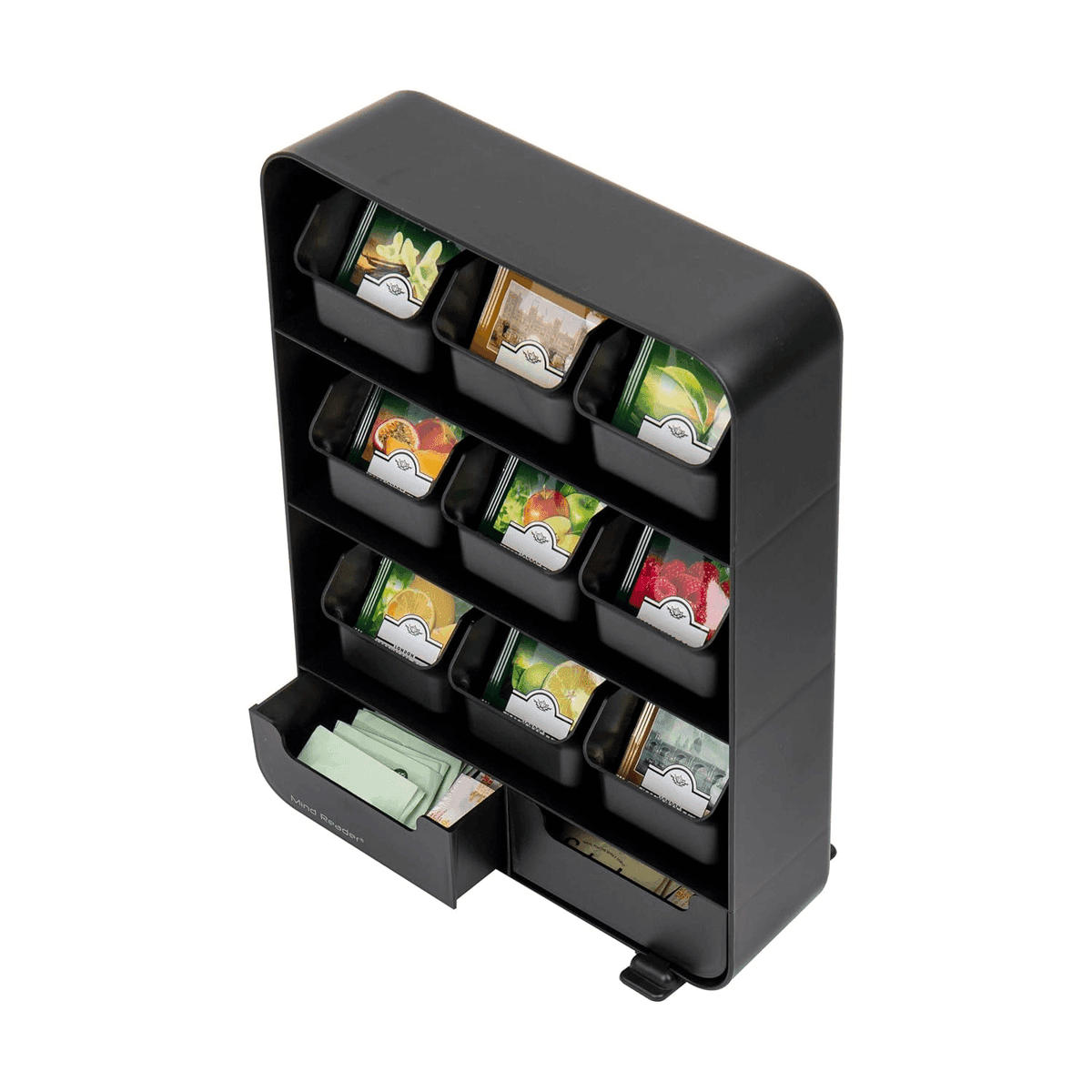 Mind Reader 11-Drawer Tea Bag Organizer in Black image 4