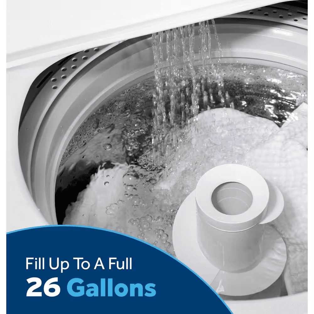 GE 4.5 cu. ft. Top Load Washer in White with Dual Action Agitator and Cold Plus, Sanitize with Oxi image 3