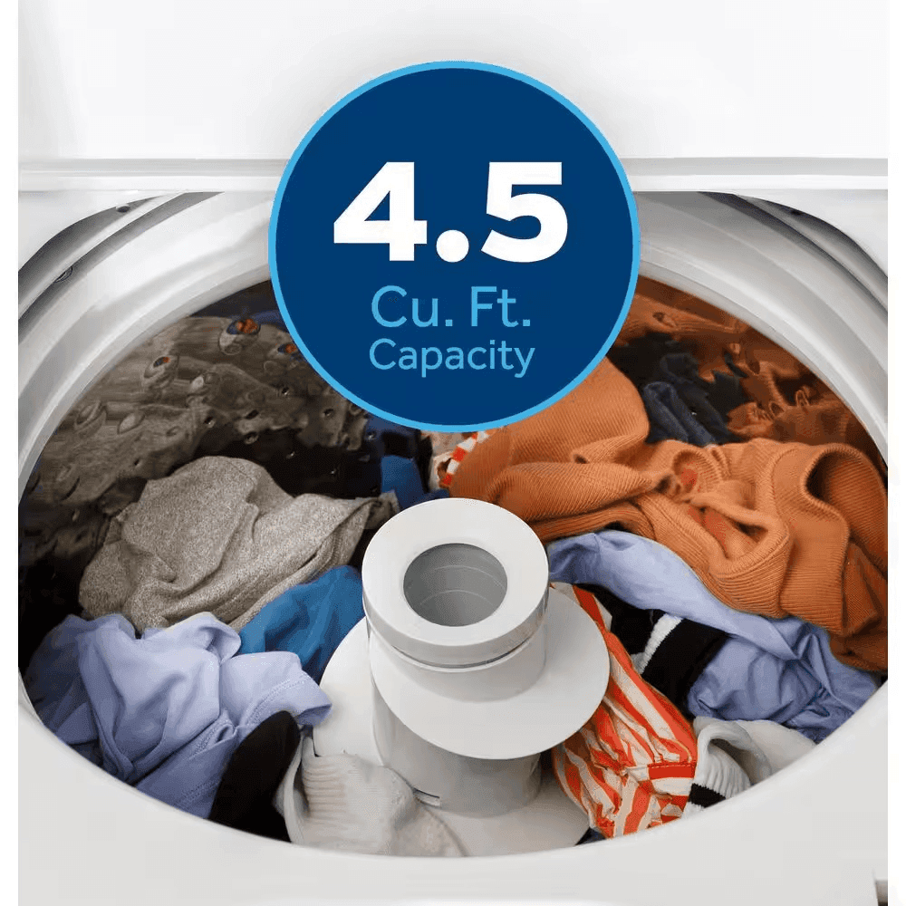 GE 4.5 cu. ft. Top Load Washer in White with Dual Action Agitator and Cold Plus, Sanitize with Oxi image 5