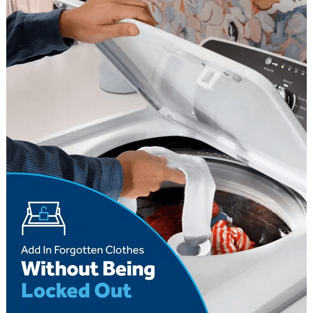 GE 4.5 cu. ft. Top Load Washer in White with Dual Action Agitator and Cold Plus, Sanitize with Oxi image 4