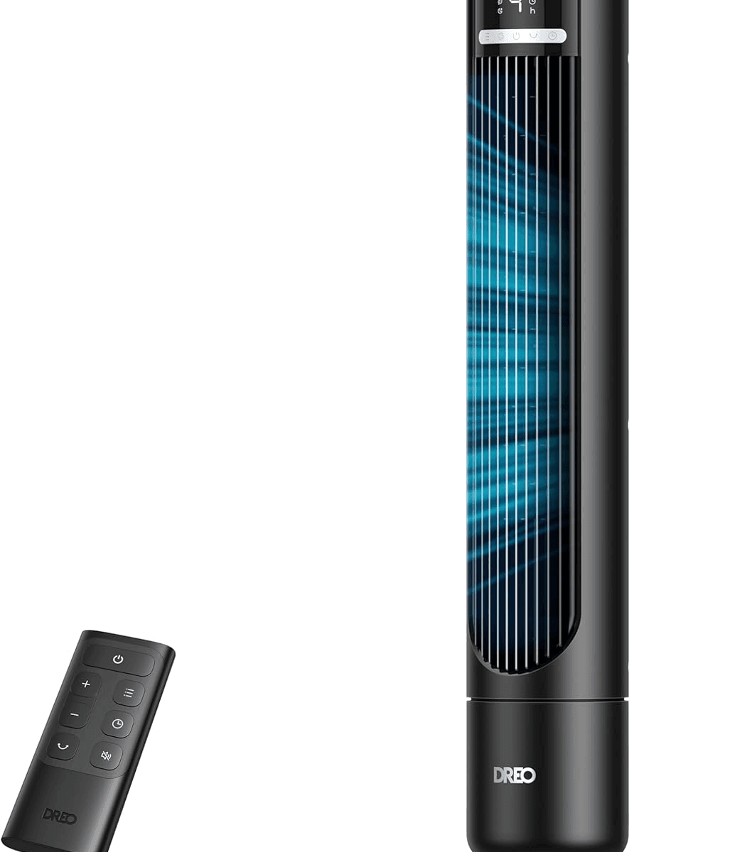 DREO Tower Fan for Bedroom, 90° Oscillating Standing Fans for Room with 4 Speeds, 3 Modes, 28dB Quiet for Sleep, 26ft/s Velocity, 8H Timer, Remote...