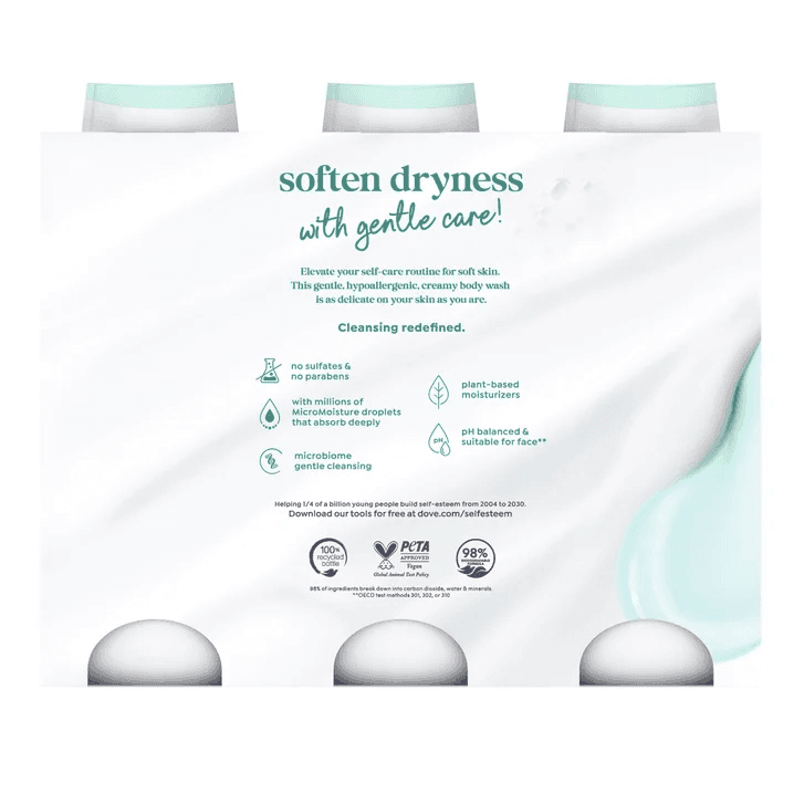 Dove Sensitive Body Wash, 23 fl oz, 3-Pack image 2