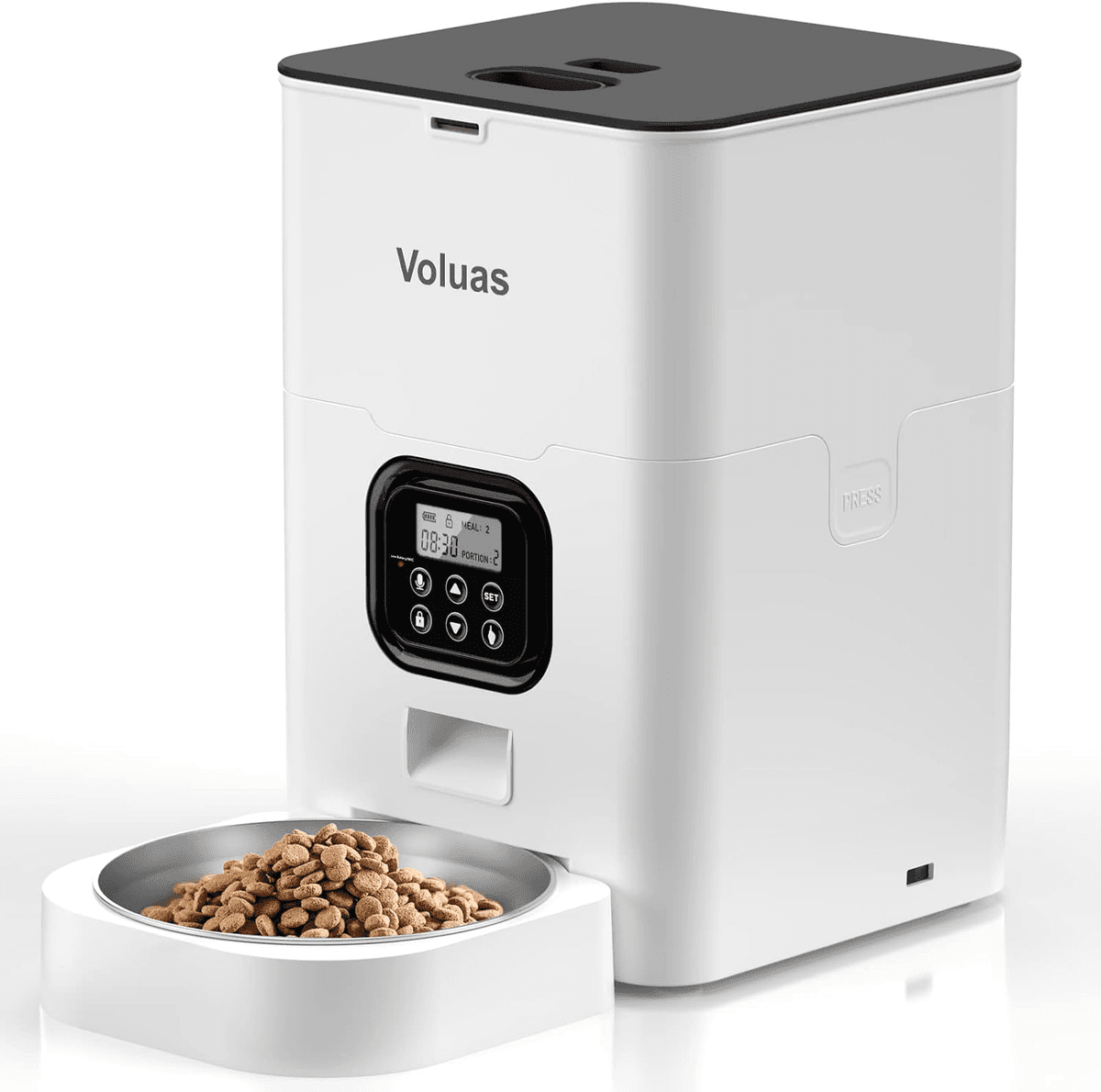 VOLUAS Automatic Cat Feeder, 4L Timed Dry Food Dispenser for Cats & Dogs