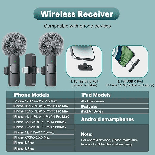MAYBESTA Wireless Mini Microphone 2-Pack image 2