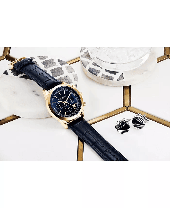 Stuhrling Rialto 3975L Men's Chronograph Watch in Blue image 3