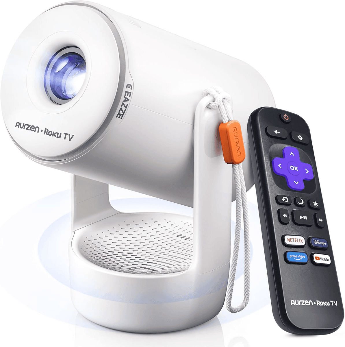 Aurzen E1R Roku TV Smart Portable Mini Projector