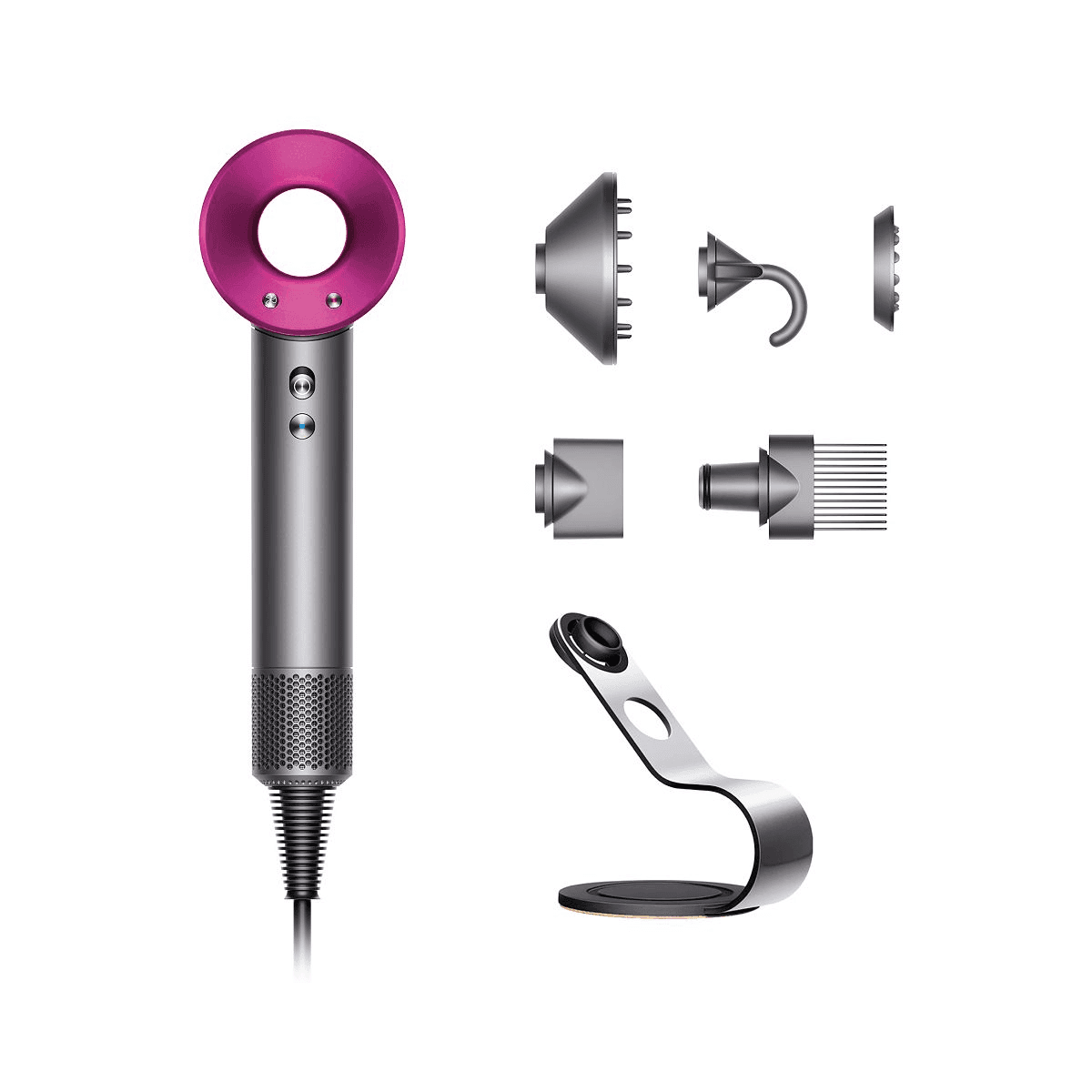 Dyson Supersonic Hair Dryer + Stand, Iron/Fuchsia