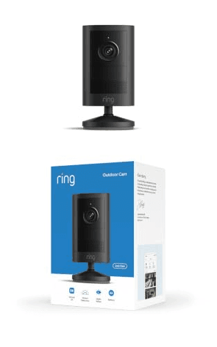Ring Outdoor Cam 2K Battery Security Camera, Black image 2