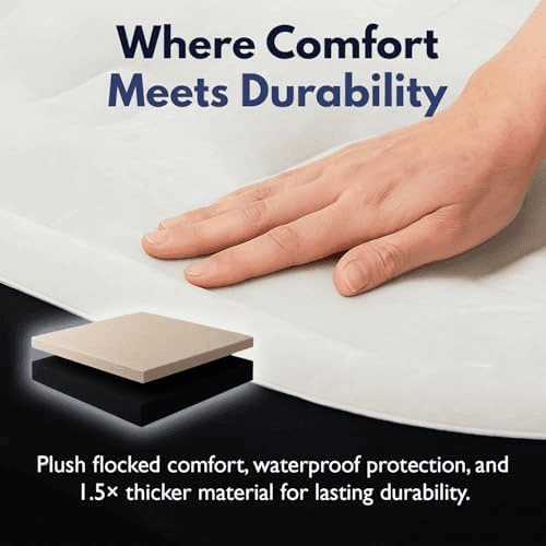 King Koil Queen Air Mattress with Built-in Pump, 20-inch, Black image 2