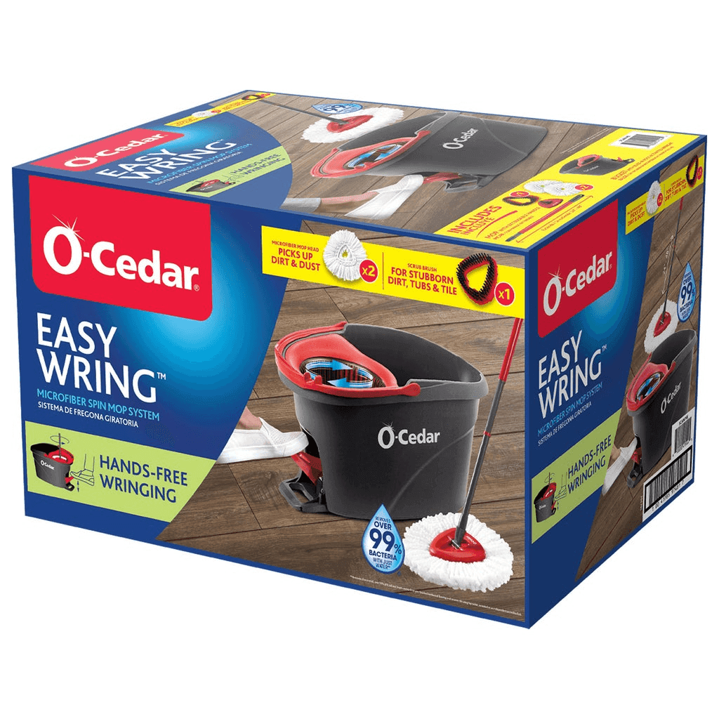 O-Cedar EasyWring Spin Mop and Bucket System with 2 Mop Heads and Scrubber image 2