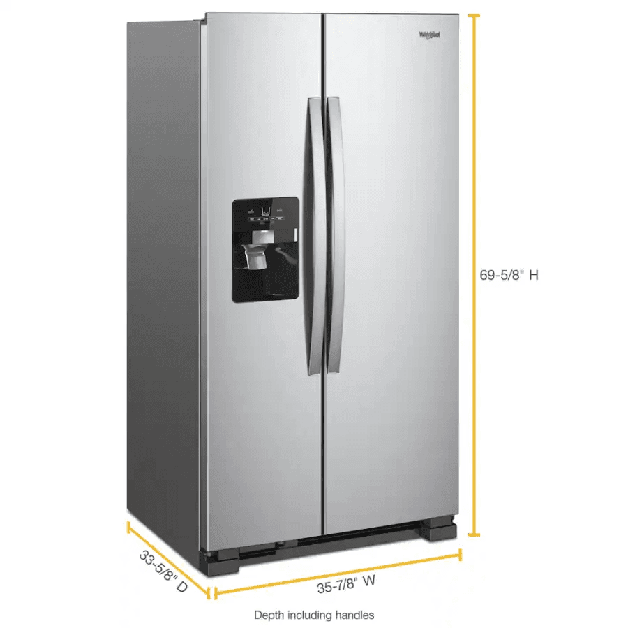 Whirlpool 25 cu. ft. Side-by-Side Refrigerator in Fingerprint-Resistant Stainless Steel image 3