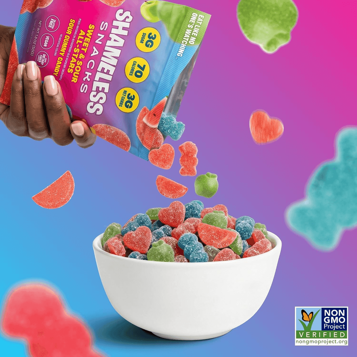 Shameless Snacks Sweet & Sour All-Stars Gummy Candy 6-Pack image 3