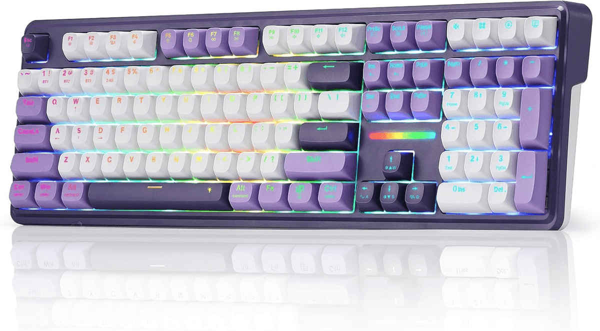 Redragon K745 PRO Wireless RGB Gaming Keyboard, Charming Purple