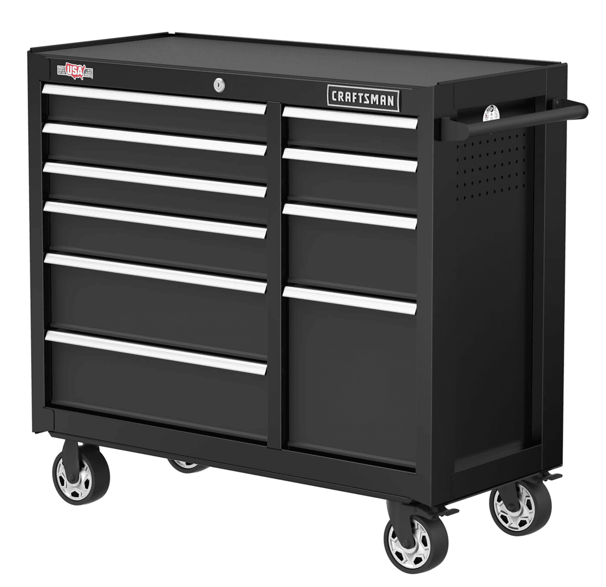 CRAFTSMAN 2000 Series 41.28-in 10-Drawer Rolling Tool Cabinet, Black