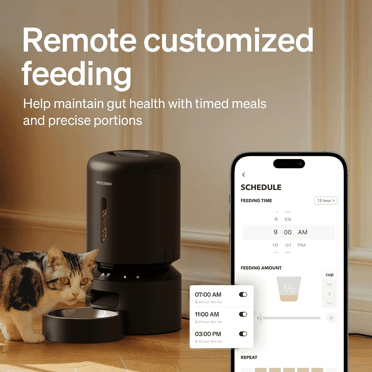 PETLIBRO 5L WiFi Automatic Pet Feeder, Granary Black image 2