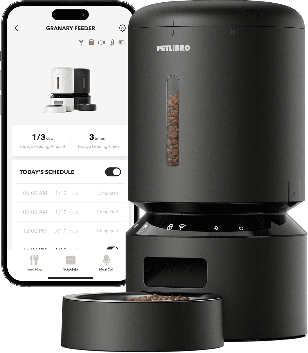 PETLIBRO 5L WiFi Automatic Pet Feeder, Granary Black