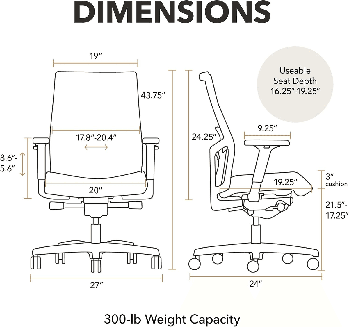 HON Ignition 2.0 Ergonomic Mesh Office Chair, Black image 2