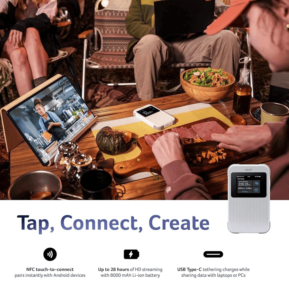 Acer Connect M6E 5G Mobile Hotspot with Wi-Fi 6E and 8000mAh Battery image 5