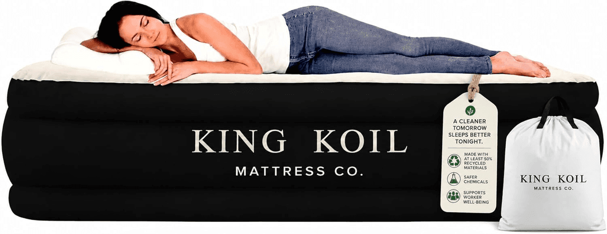 King Koil Full Size 20-Inch Air Mattress with Built-In Pump