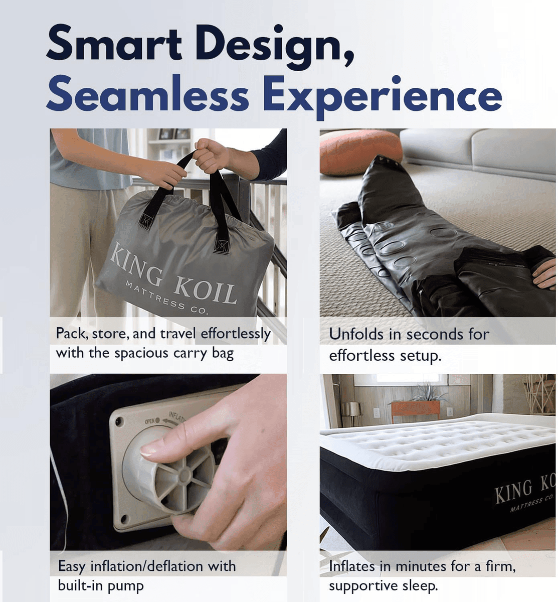 King Koil Full Size 20-Inch Air Mattress with Built-In Pump image 4