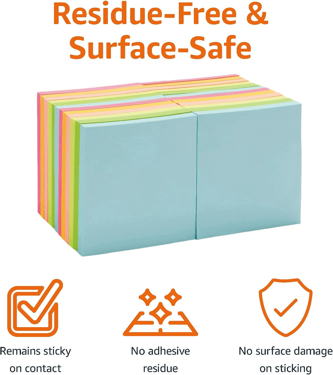 [Prime] Amazon Basics 3x3-Inch Sticky Notes, Assorted Colors, 24-Pack image 2