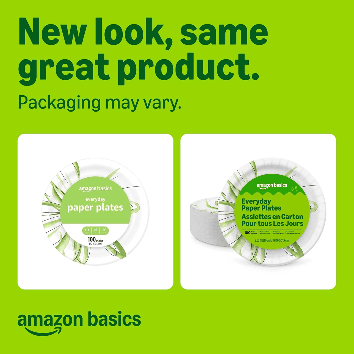 [Prime] Amazon Basics 8.62-Inch Disposable Paper Plates, 100 Count for $5.06 image 2