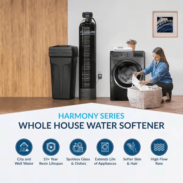AQUASURE Harmony Series 48,000-Grain Water Softener with Sediment and Carbon Pre-Filter image 2