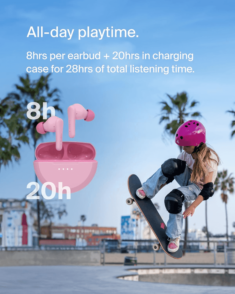 Belkin SoundForm Nano 2 Kids True Wireless Earbuds (Pink) image 2