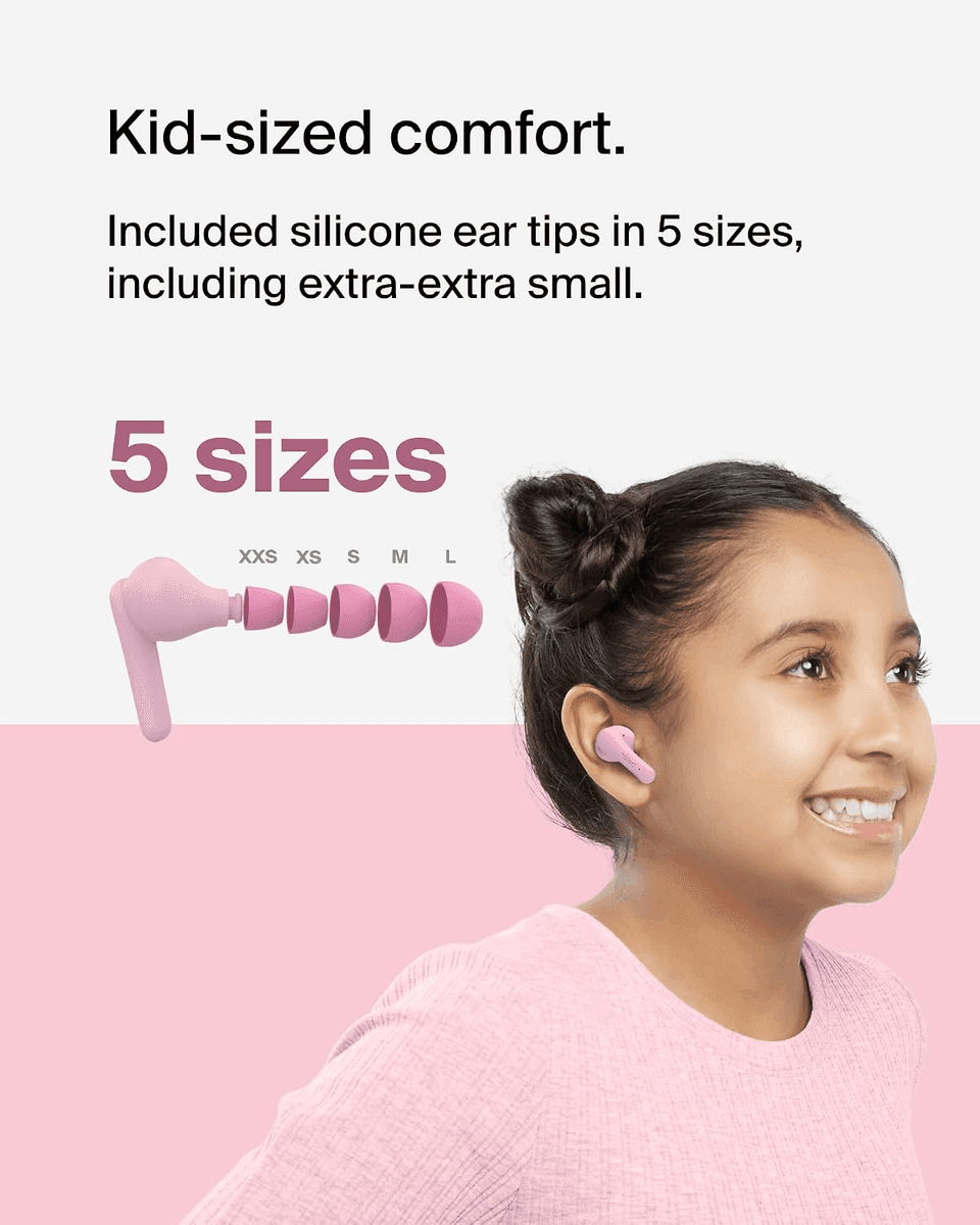 Belkin SoundForm Nano 2 Kids True Wireless Earbuds (Pink) image 4