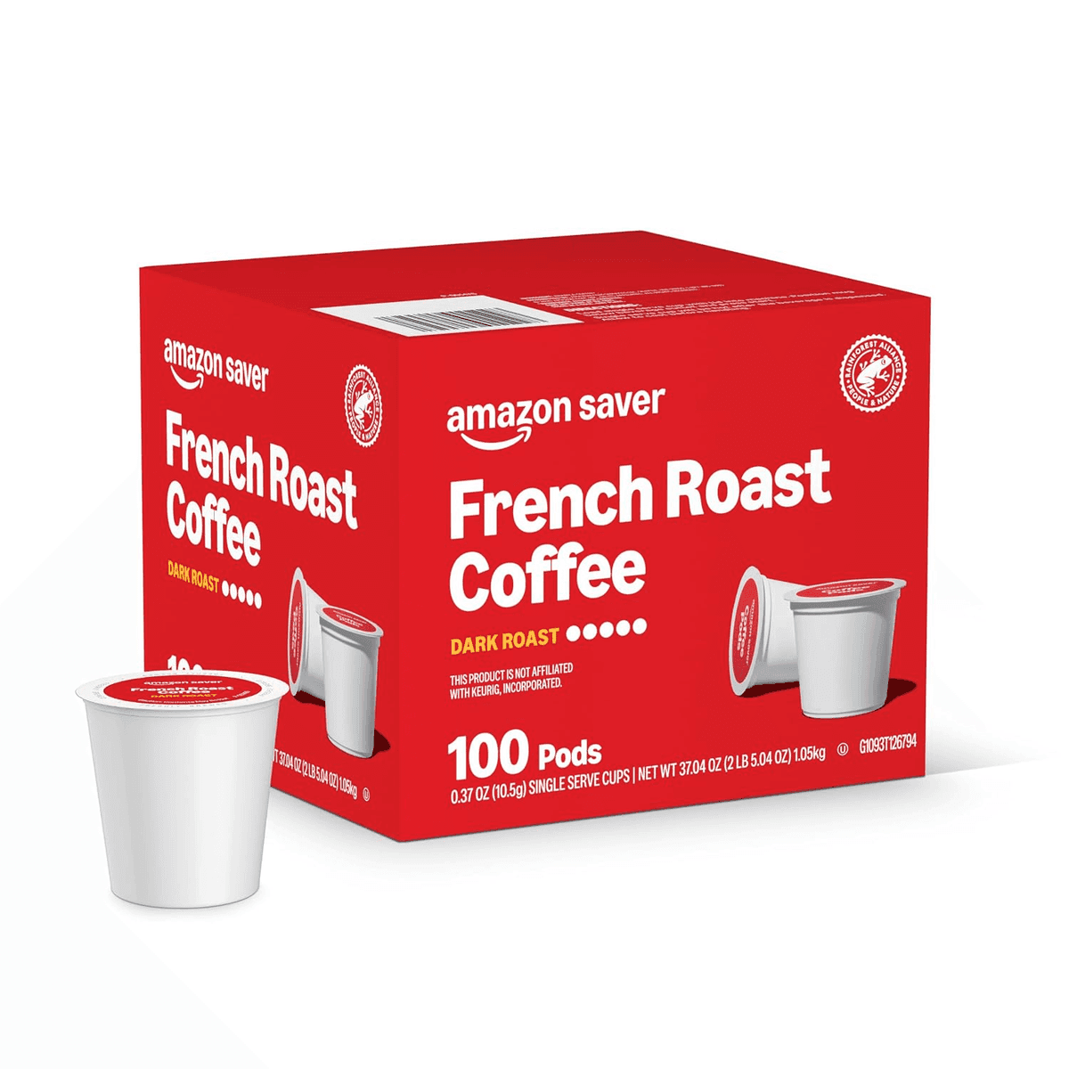 Amazon Happy Belly French Roast Dark Roast Coffee Pods, 100 Count