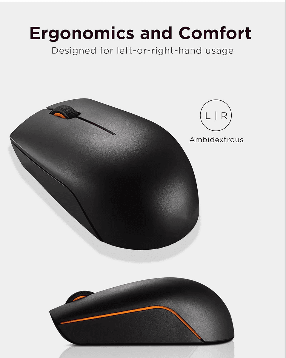 Lenovo 300 Wireless Mouse - Black image 3